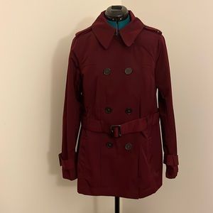 Burgundy belted jacket